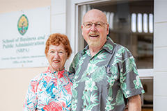 Photo of Raymond Johnson and Marilyn Johnson inside the SPBA building