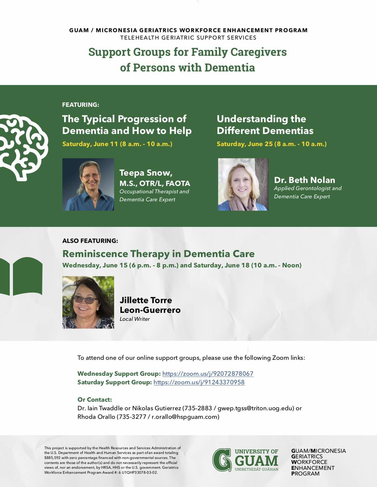 Dementia Support Group: “Understanding the Different Dementias” with Dr. Beth Nolan