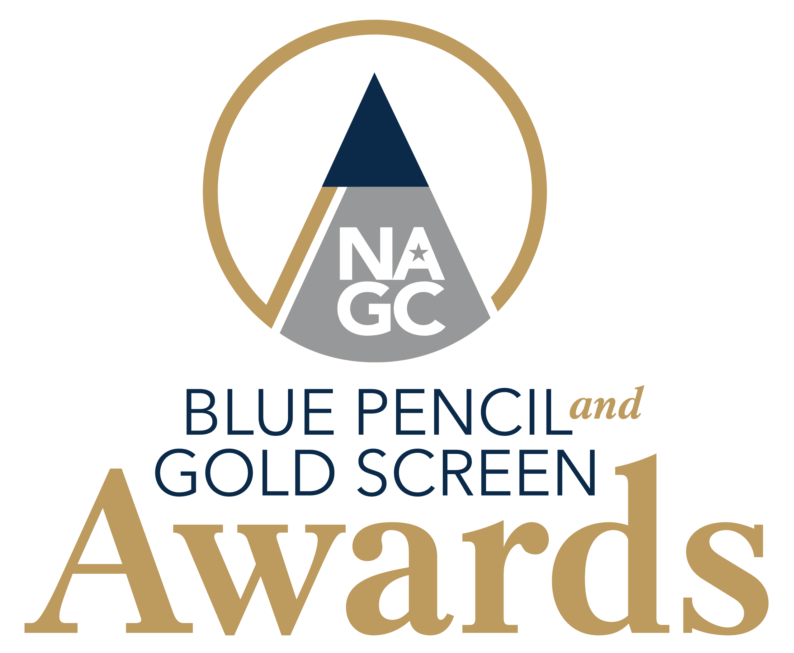 NAGC Blue Pencil Blue Gold Screen Awards Logo