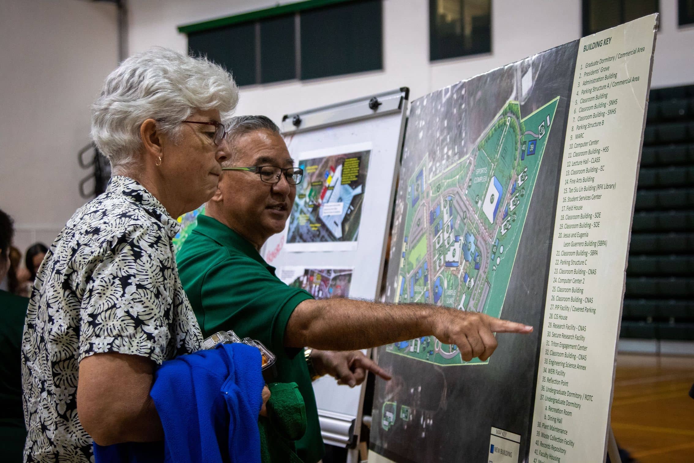 David Okada, interim chief of staff in the Office of the UOG president, explains the layout of the UOG campus and how the landscape will change with new buildings in the planning stages. 