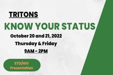 The STD/HIV Testing and vital sign screenings will be held on Oct. 20 and 21, 2022.