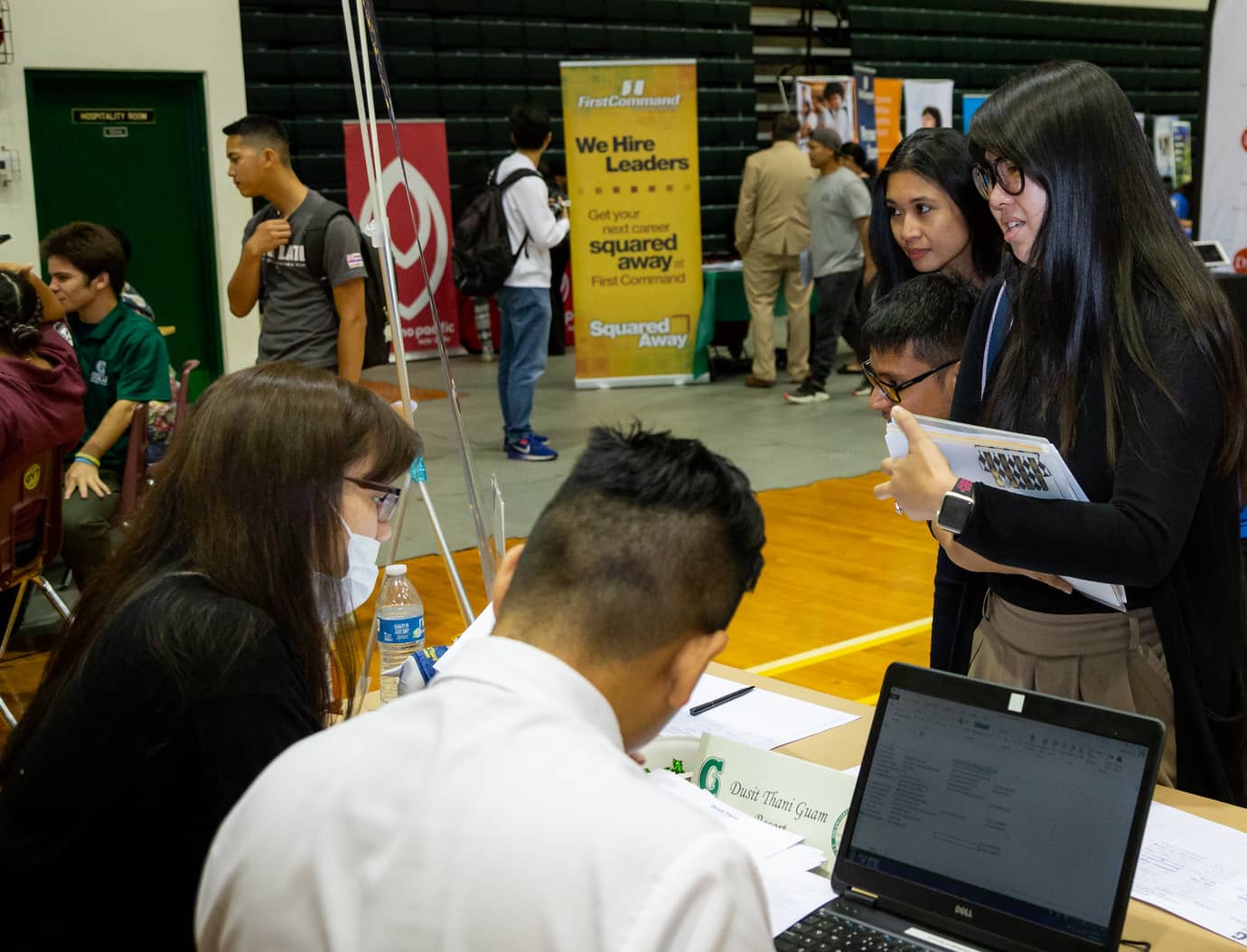 Photo of students at a UOG job fair held in 2019