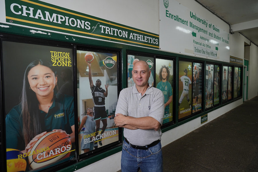 Victor Consaga, the sports photographer for Triton Athletics, captured the images displayed on the Champions of Triton Athletics wall.