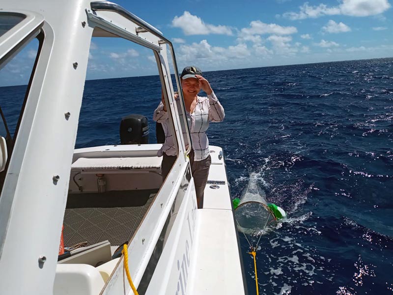 Mariya Musya on UOG Marine Lab boat