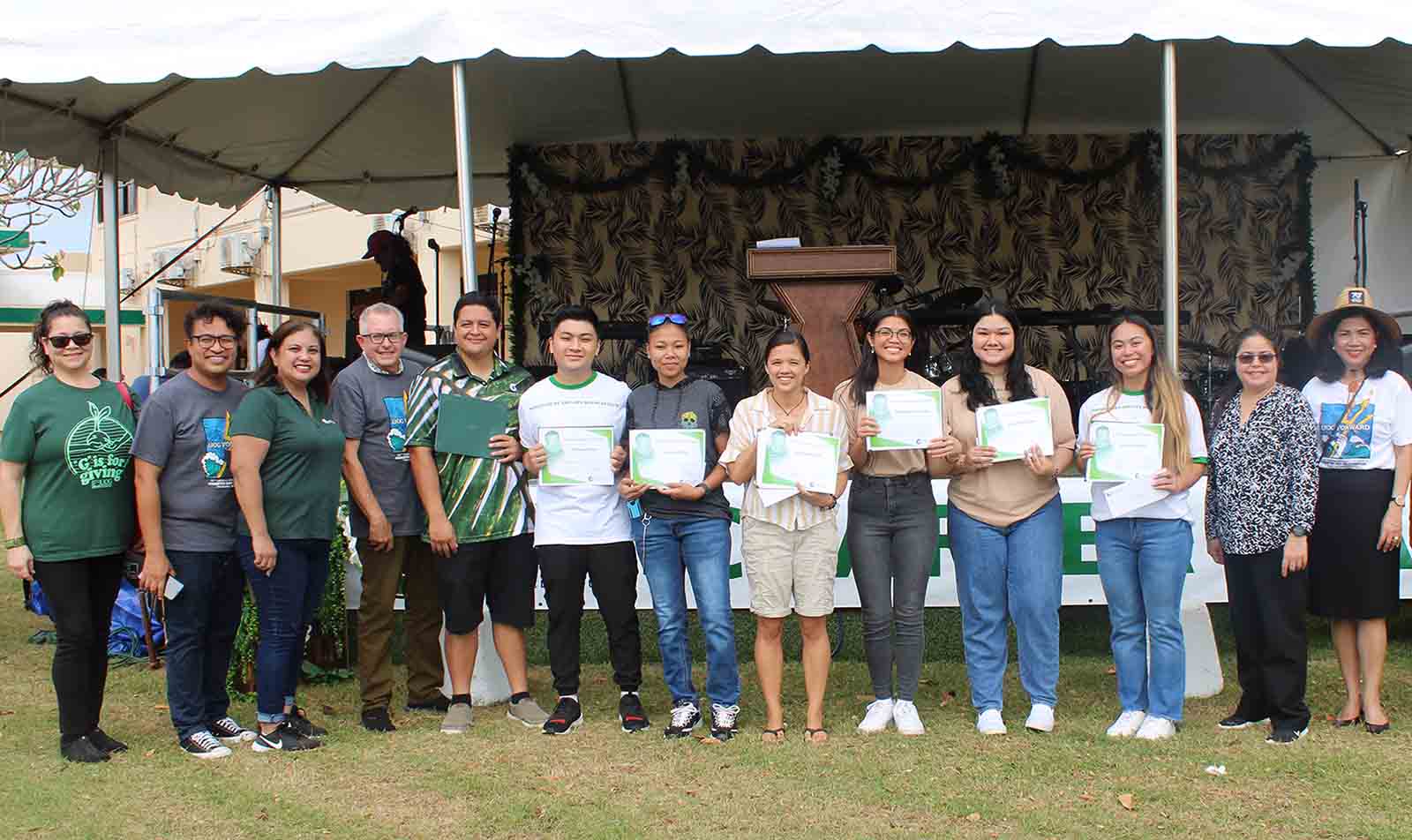 Bernard Watson scholarship recipients pose with their certificates