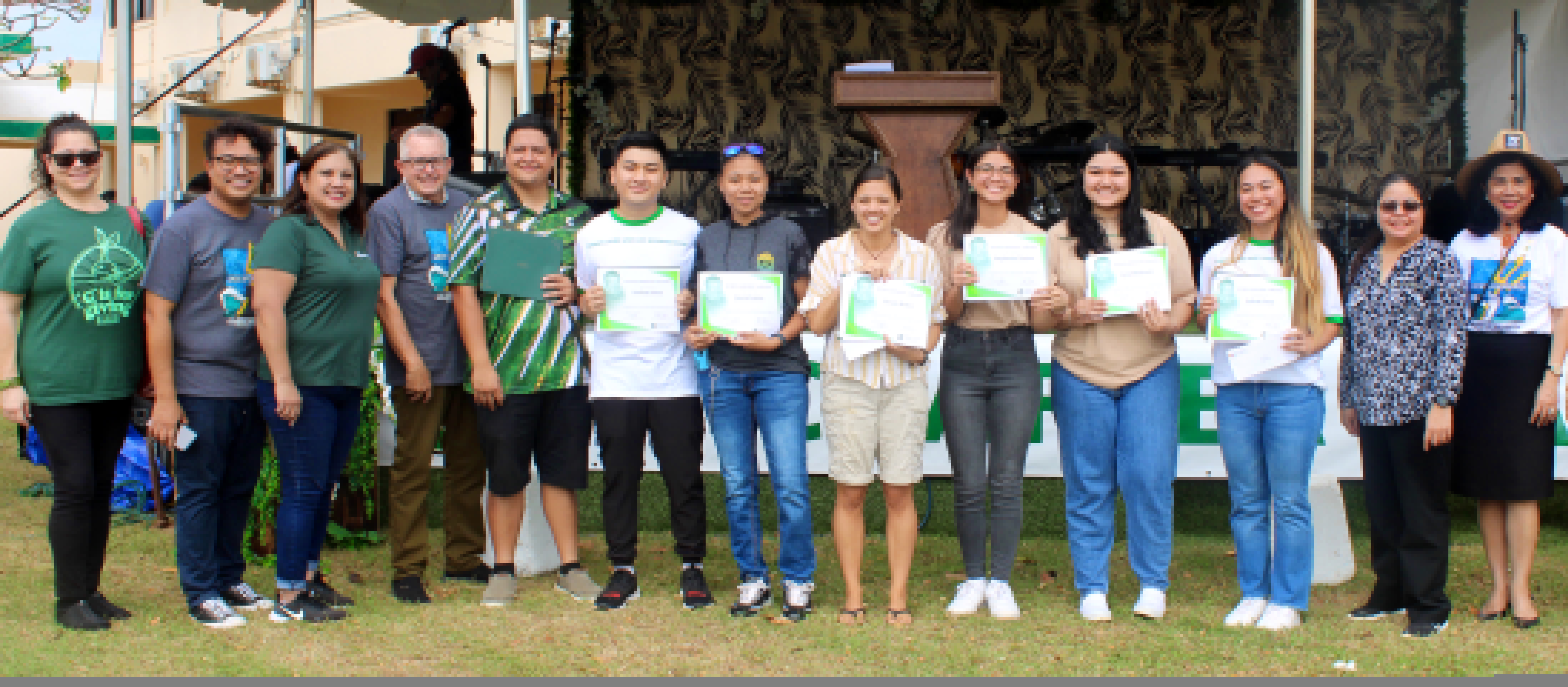 Bernard Watson scholarship recipients pose with their certificates