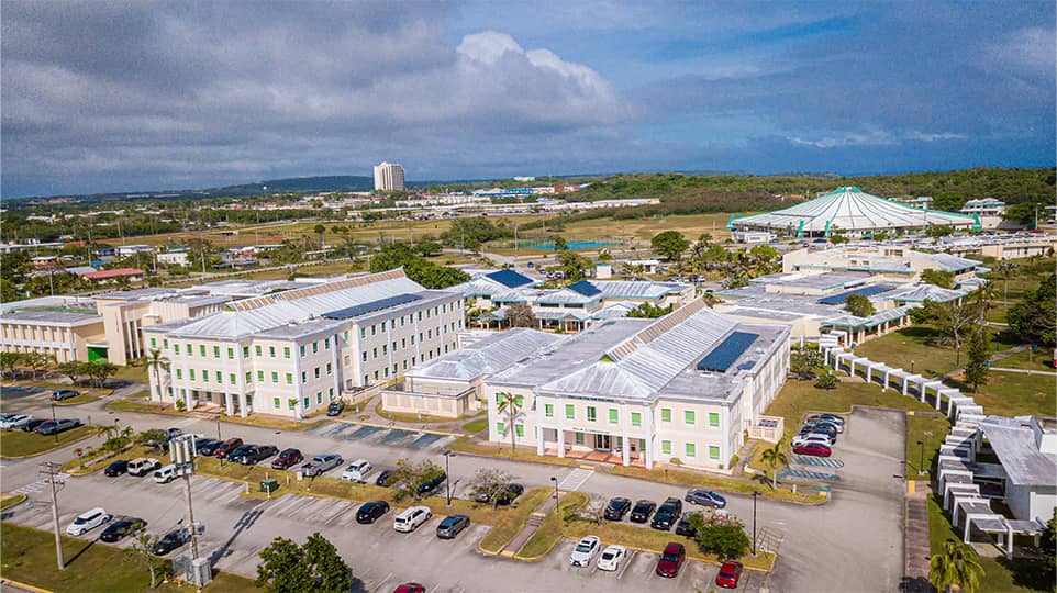 High view of UOG campus