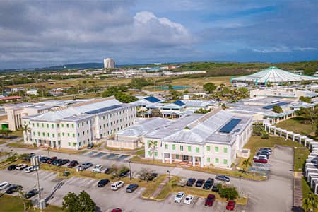 High view of UOG campus