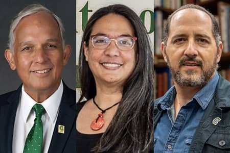 Headshots of Robert Underwood, Monique Storie, Carlos Madrid