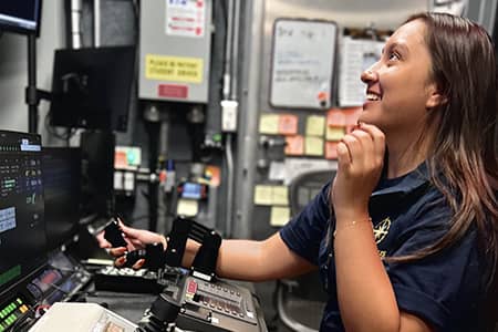 University of Guam student Gabriella Piper spent part of the summer on a research voyage that involved mapping part of the ocean floor aboard the exploration vessel Nautilus.