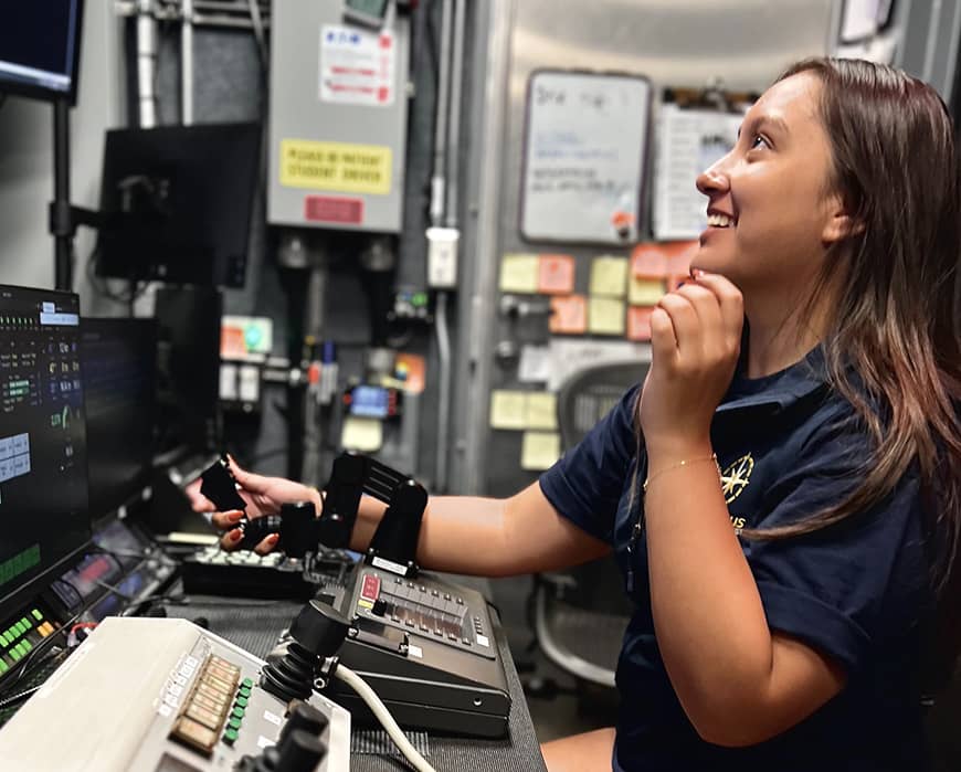 Gabriella Piper aboard research vessel