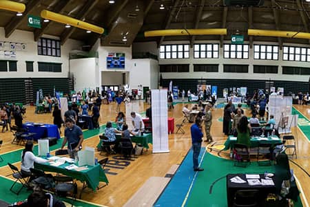 Private and public sector employers will meet with job seekers at the University of Guam Career Development Office job fair on April 28, 2023, at the UOG Calvo Field House.