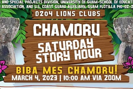 CHamoru month story hour on March 4 at 10 AM via Zoom.