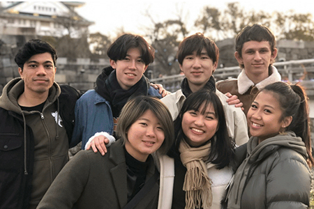 Members of International Student Exchange pose for a photo