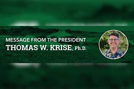 President Thomas W. Krise writes a letter to our island community