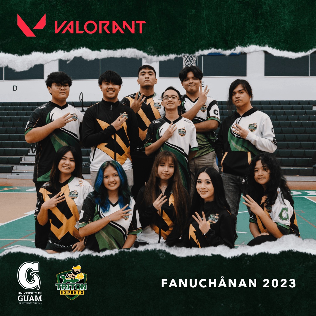 Group photo of UOG Triton Esports Valorant athletes for Fanuchånan 2023 semester.