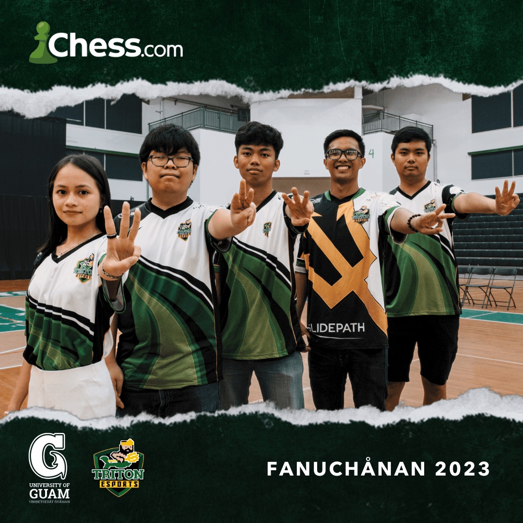 Group photo of UOG Triton Esports Chess athletes for Fanuchånan 2023 semester.