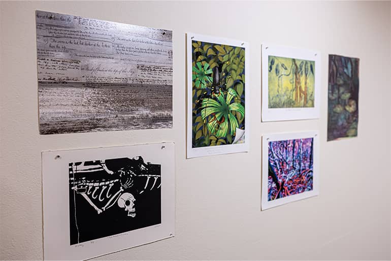 Isla Center for the Arts features various forms of printed art, six of which are displayed on this image.