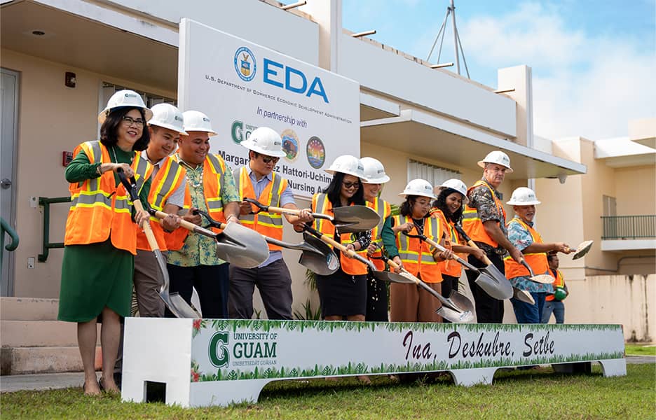 UOG President, Acting Gov., and others participate in groundbreaking construction at UOG