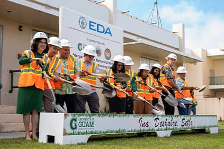 UOG President, Acting Gov., and others participate in groundbreaking construction at UOG