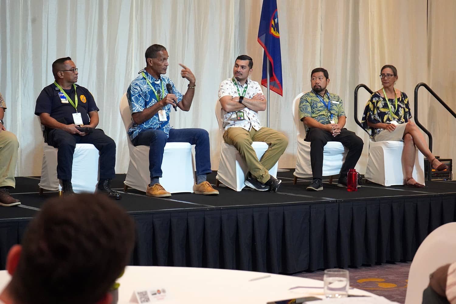 Photo of a panel on stage at the Regional Biosecurity Training