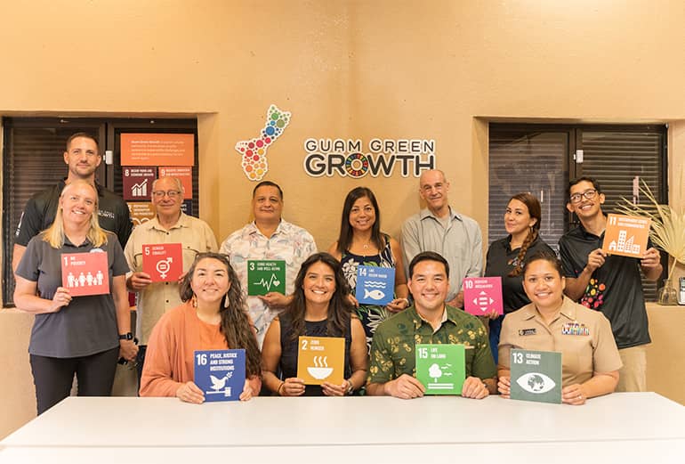 Representatives from U.S. Environmental Protection Agency's Region 9 pose for a photo at G3 space in Chamorro Village