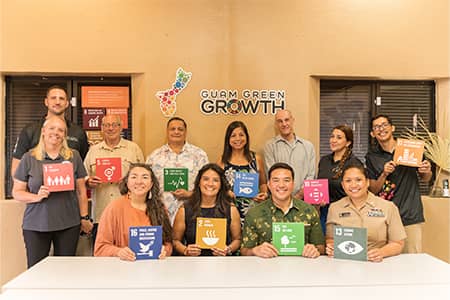 U.S. Environmental Protection Agency's Region 9 pose for photo at G3 Space at Chamorro Village
