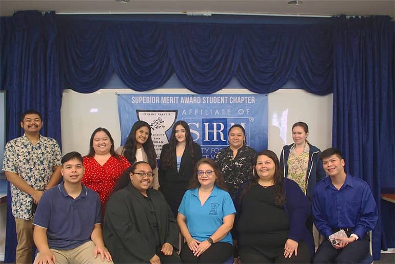 UOG SHRM members pose for a photo at mock job fair