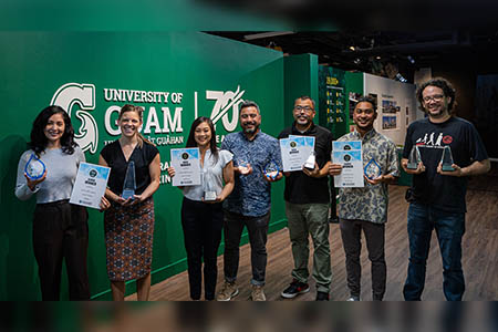 Members of UOG's Marketing Team pose for a photo at Guam Museum.
