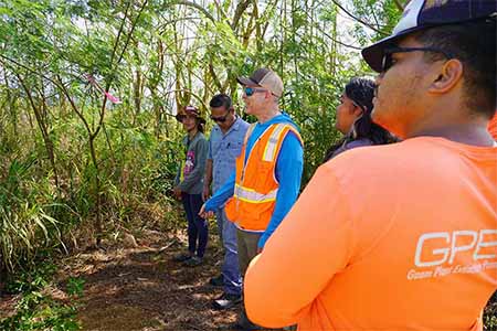 Steven Trimble with the Forest Service trains a group in Guam for the Forest Inventory & Analysis.