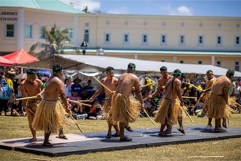 Kosrae Student Organization performs stick dance for 56th Charter Day
