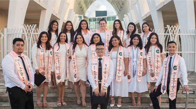 UOG nursing grads pose for a group photo