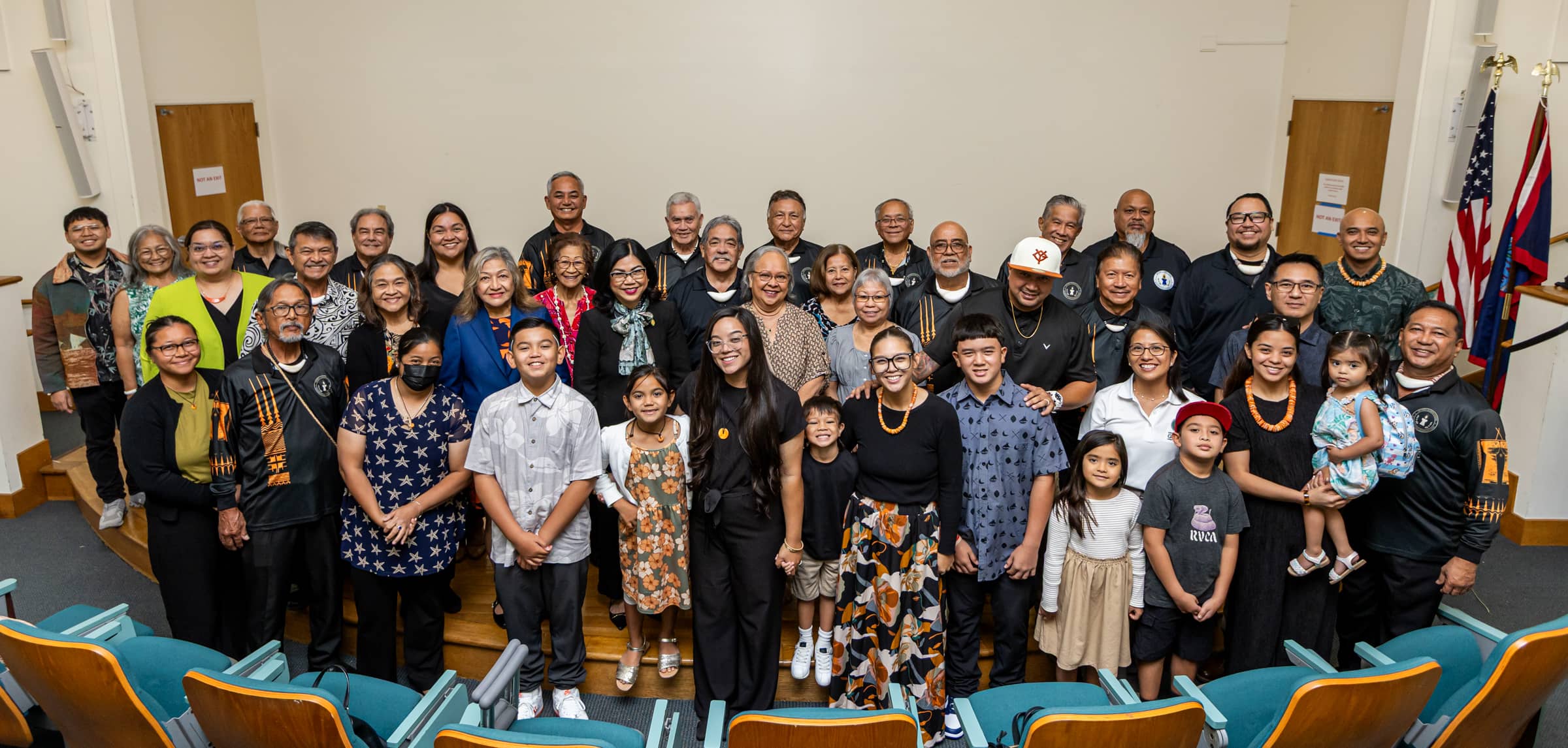 Family and friends of the late Andrew T. Laguaña gather with members of the Young Men’s League of Guam