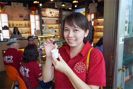 Taiwan MBA student at American Chocolate Factory in Guam