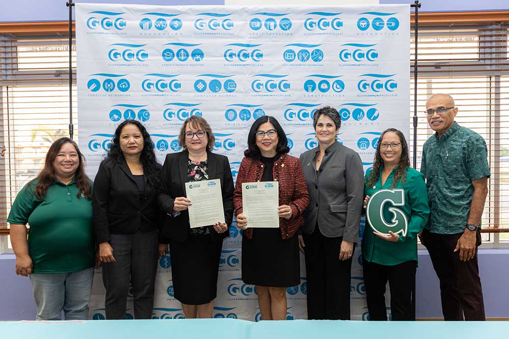 The pathway allows associate degree holders from GCC to continue toward a bachelor's at UOG.