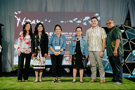 RMI President Hilda Heine announces Green Growth at UOG’s 2025 Island Sustainability Conference.