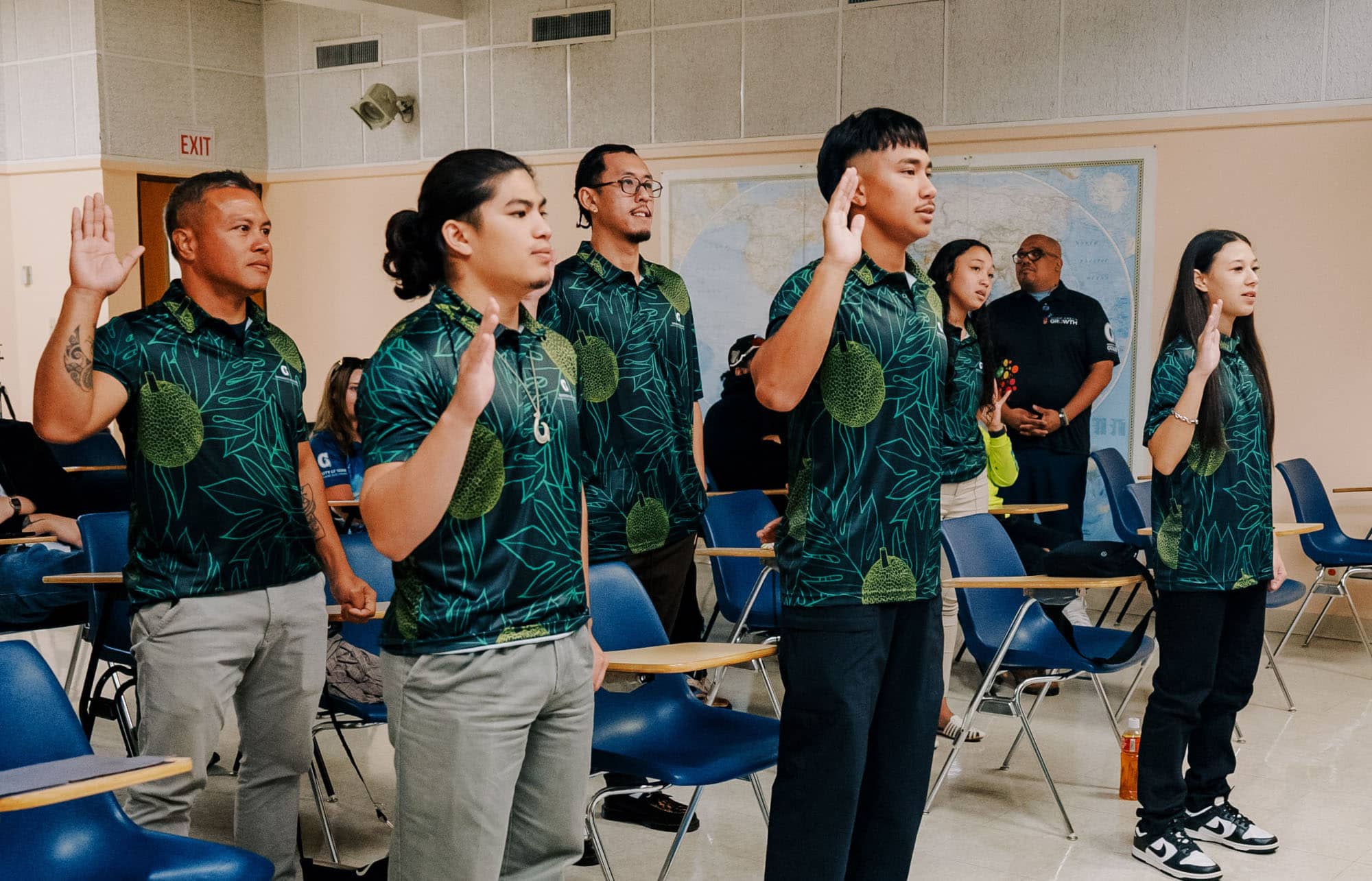 Guam Green Growth GROW Corps members took the G3 pledge during their launch session held at the RFK Library at UOG.