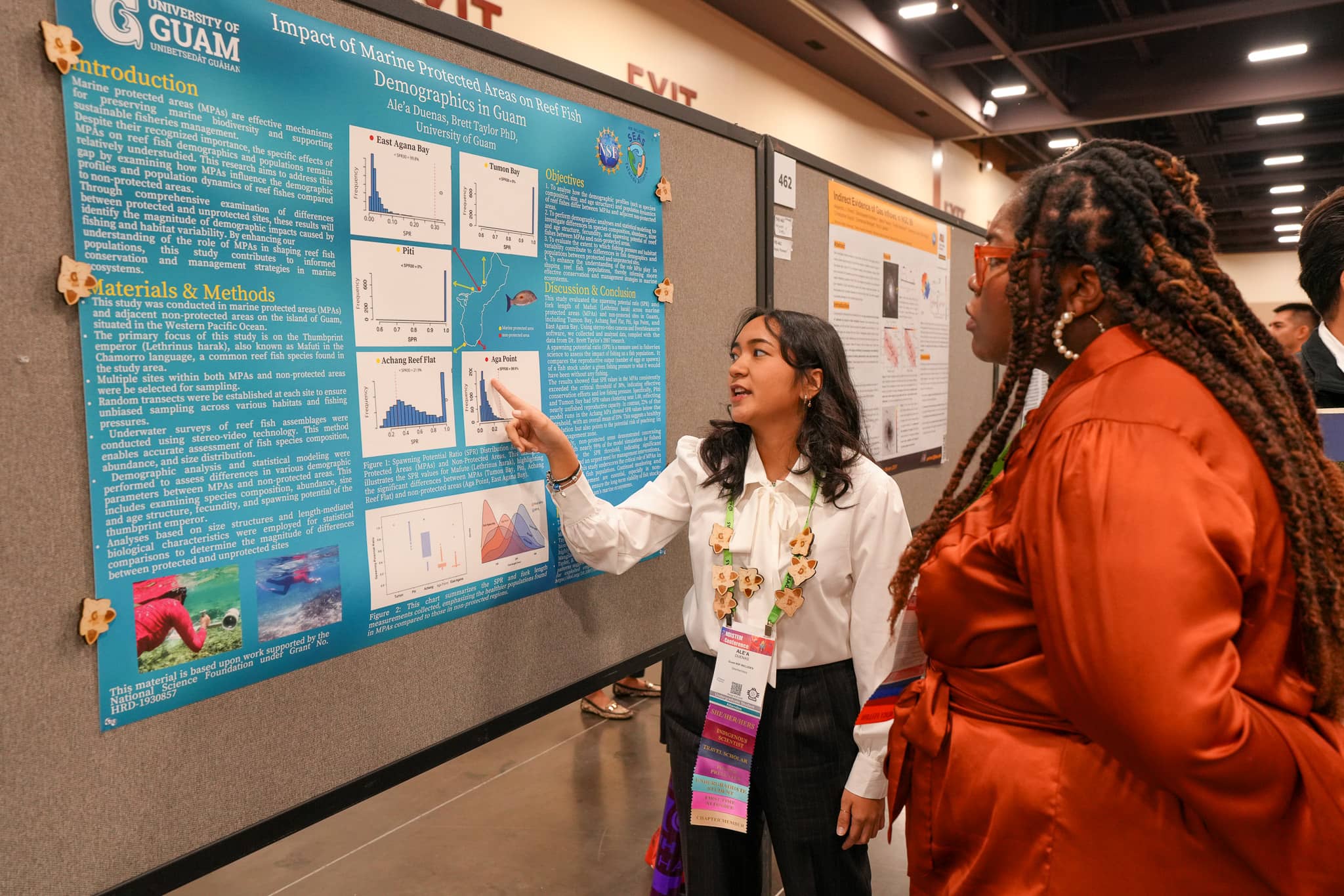 Ale’a Duenas presents her research at the largest national diversity in science conference in the country, SACNAS, as a part of the University of Guam’s student delegation.