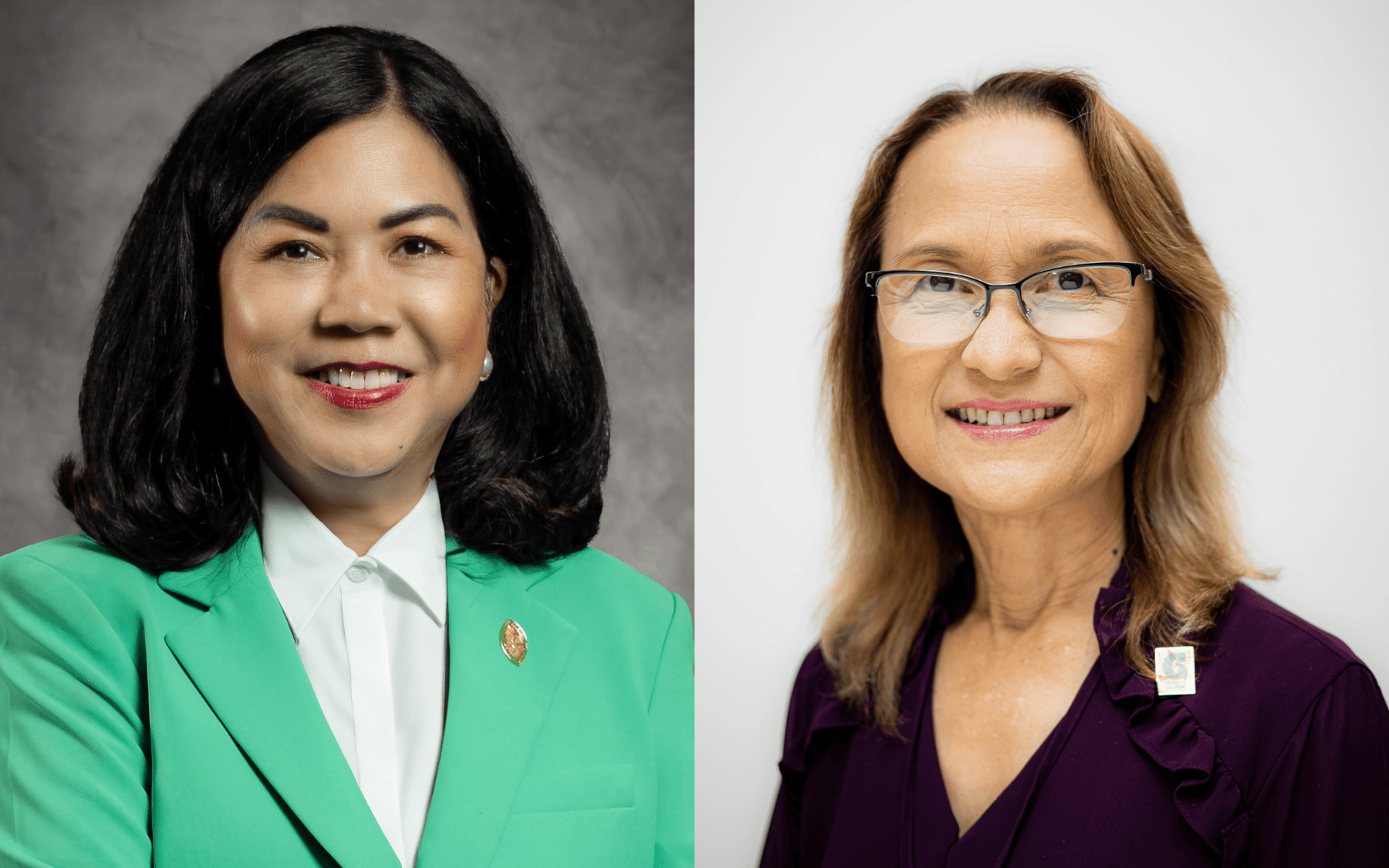 Left, President Anita Borja Enriquez, Right, Dean Alicia Aguon