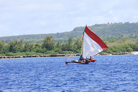crew aboard the Ininan Ilawol receive a warm island welcome