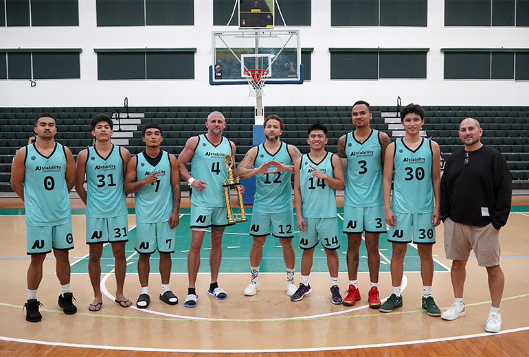 Team Austability group photo with coach