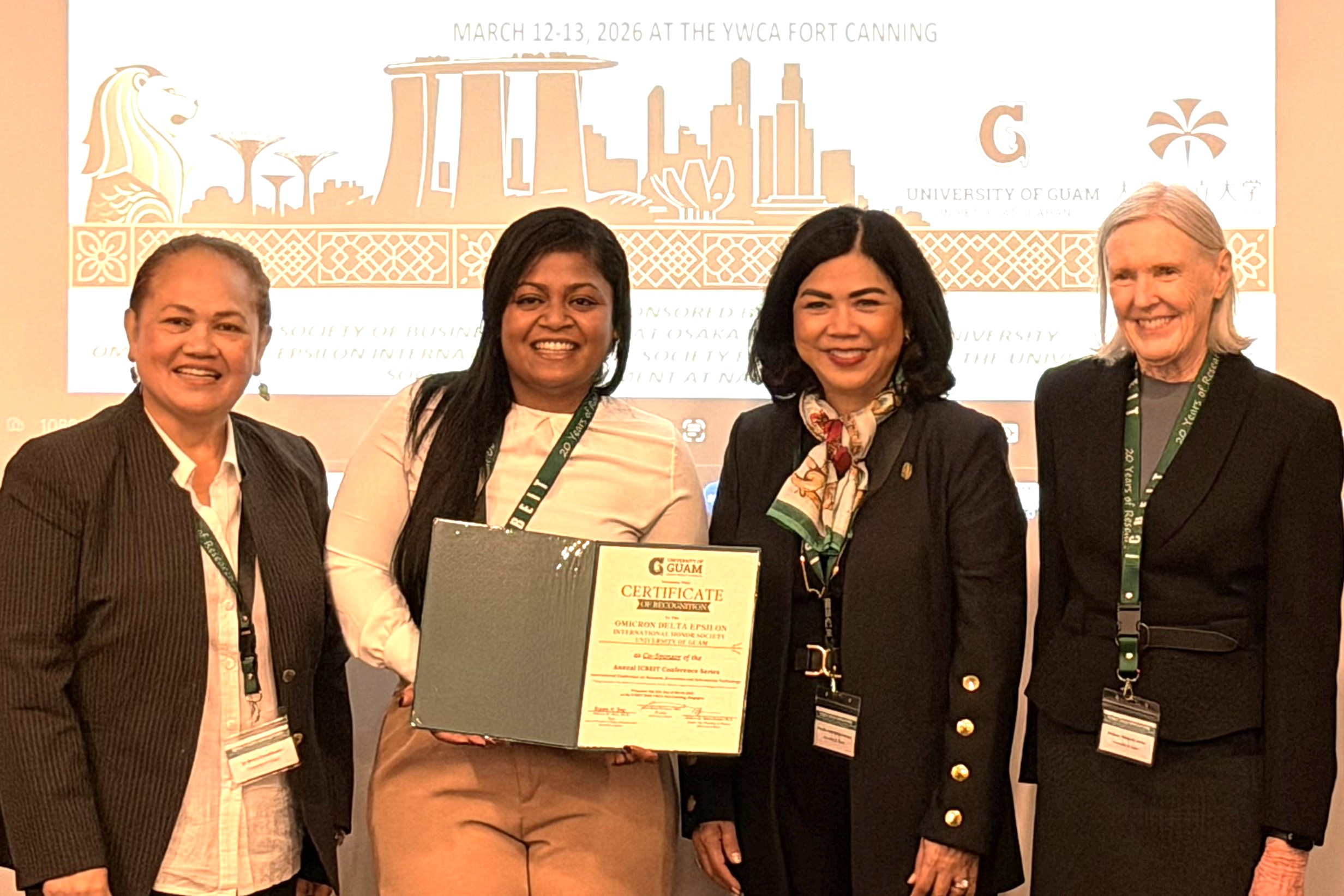 UOG SBPA presented a Certificate of Recognition