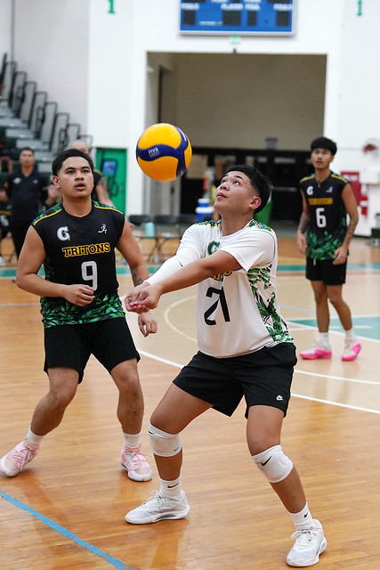 Jed Blas playing volleyball