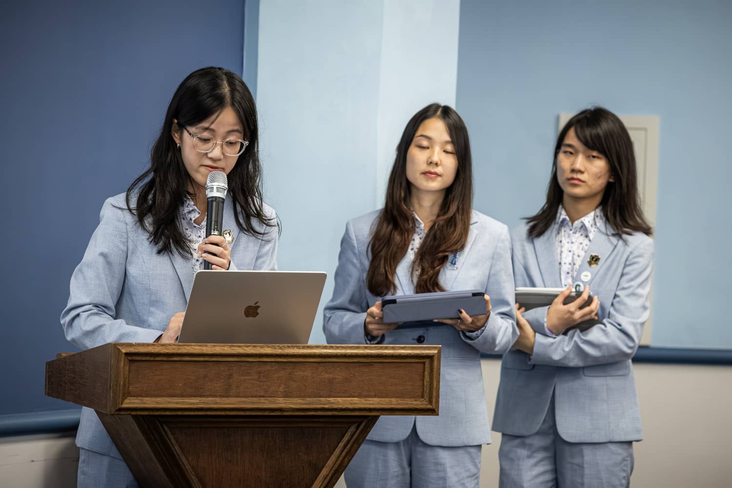 Members of the Taiwan Young Ambassadors present at a panel hosted by the University of Guam Regional Center for Public Policy
