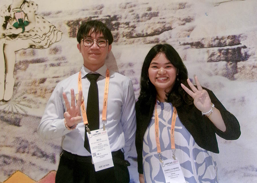 Danielle Balmores met up with UOG alumnus Nico Valencia at the ABRCMS Conference. Two individuals at a conference