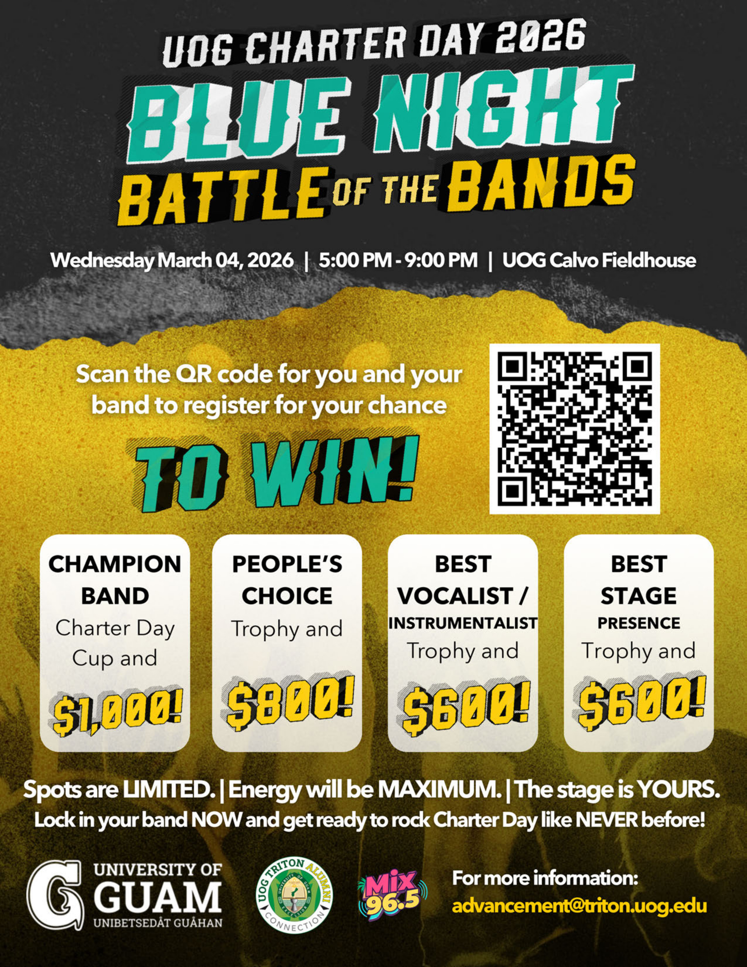 UOG Charter Day 2026 Blue Night flyer