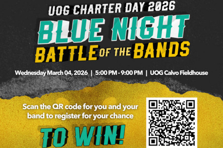 Flyer for UOG Blue Night event