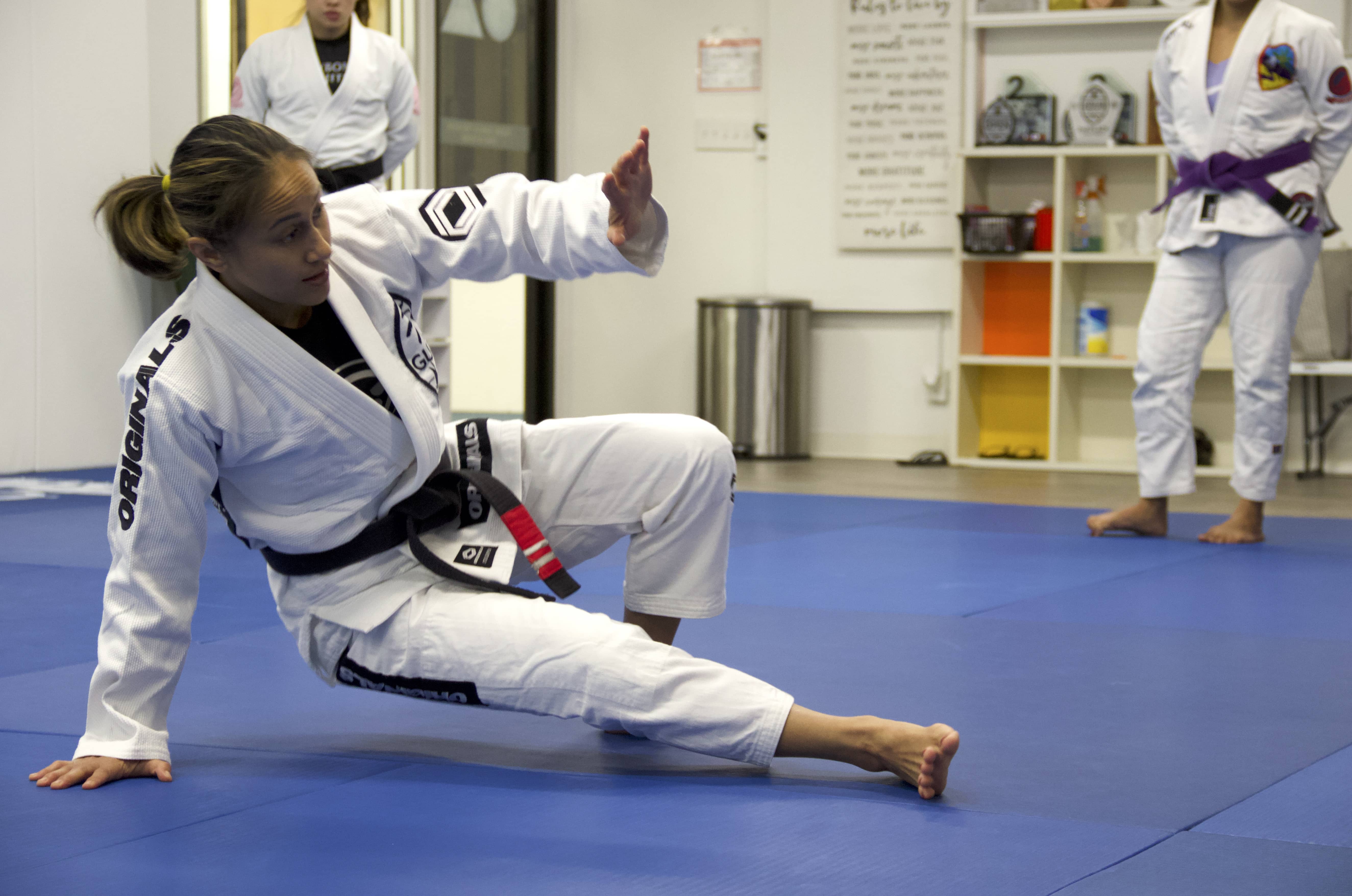 Lenora Matanane during Jiu Jitsu class