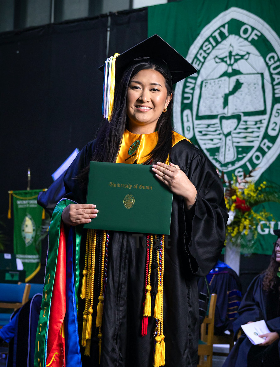 Keana Ardiente at the UOG Fall 2025 commencement
