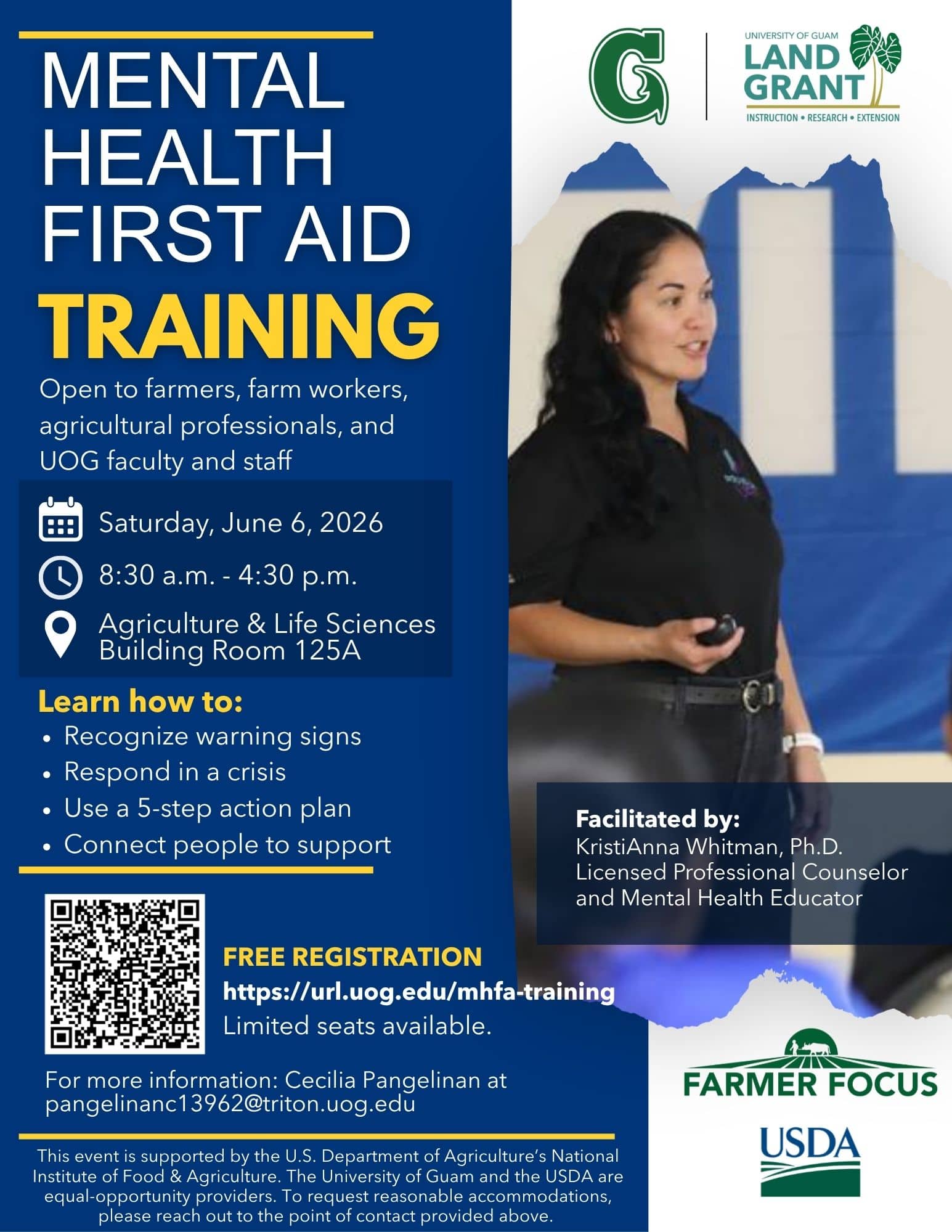 Farmer Focus Mental Health First Aid Training Flyer